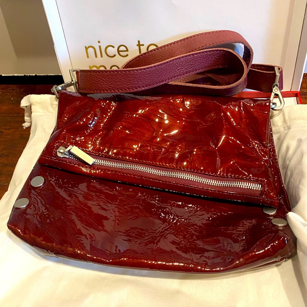Hammit VIP Medium Blackberry Plum Patent Purse